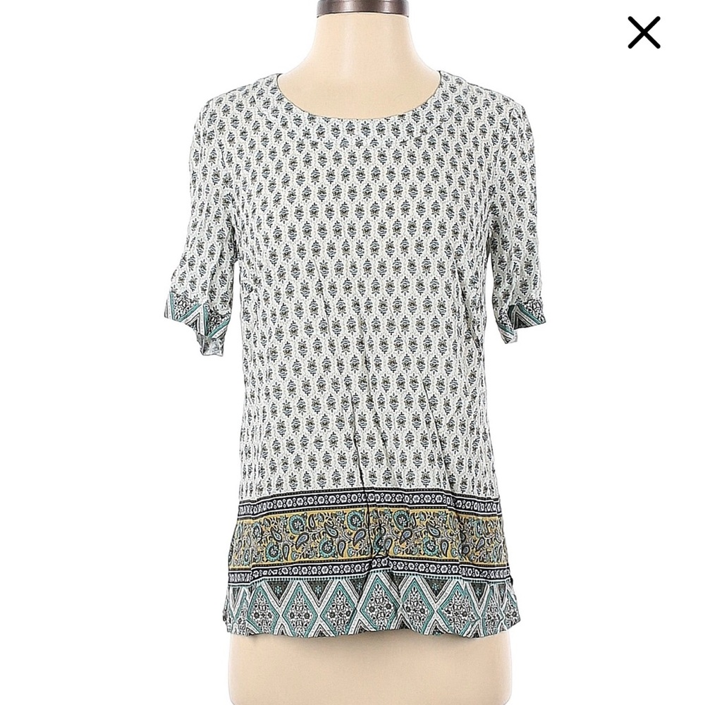 Peter Hahn Elegant Women's Blouse with Intricate Patterns